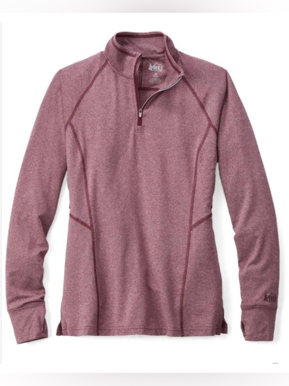 REI Co-op Women's Heathered Mauve Quarter-Zip Pullover